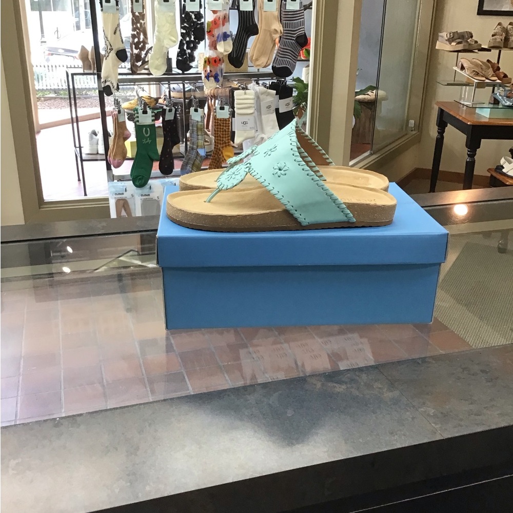 Light Aqua Leather Thong Sandals from Jack Rogers